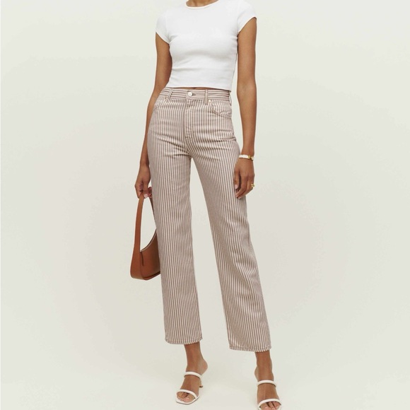 Reformation Denim - 1HR SALE ⚡Reformation Cowboy Striped High Rise Straight Jeans (Pinyon Stripe)